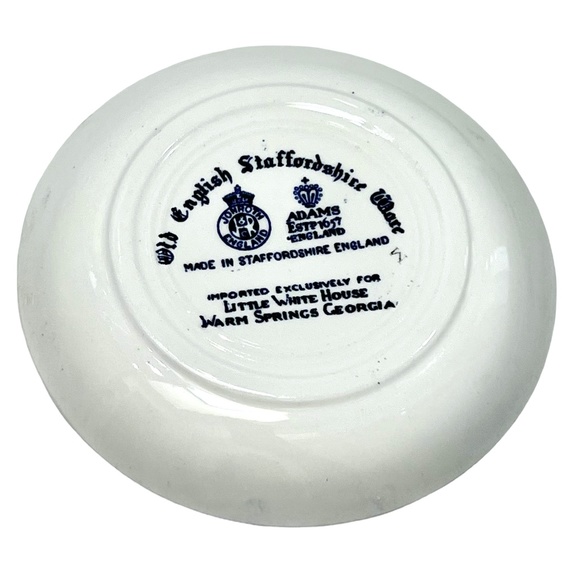 VINTAGE OLD ENGLISH STAFFORDSHIRE WARE LITTLE WHITE HOUSE WARM SPRINGS GA DISH - Picture 10 of 16